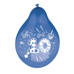 Product foto van Cijferballonnen 25cm assorti set van 6