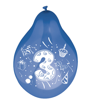 Product foto van Cijferballonnen assorti 25cm set van 6