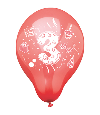 Product foto van Cijferballonnen assorti 25cm set van 6