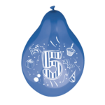 Product foto van Cijferballonnen assorti kleuren 25cm set van 6