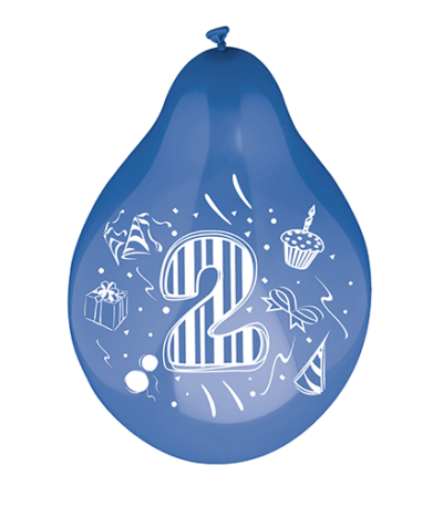 Product foto van Cijferballonnen assorti kleuren set van 6 25cm