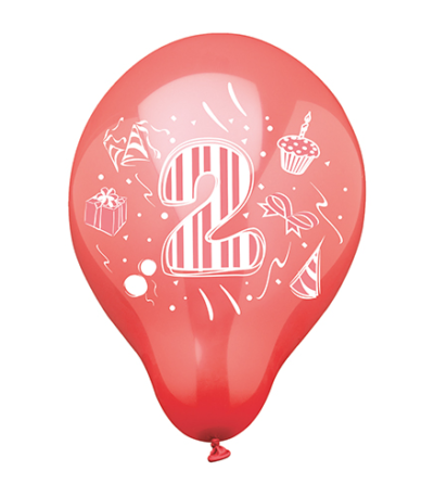 Product foto van Cijferballonnen assorti kleuren set van 6 25cm