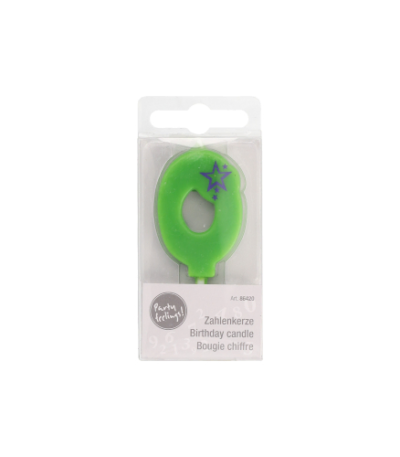 Product foto van Cijferkaars 0 groen mini 6.8cm
