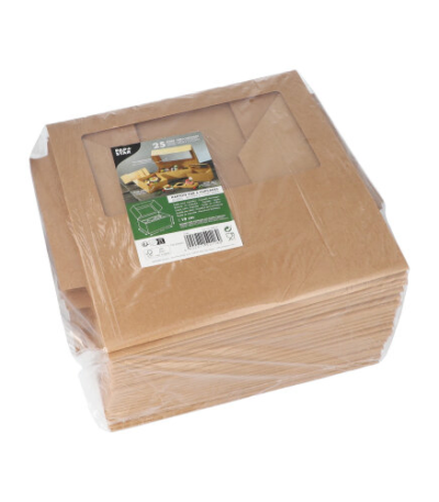 Product foto van Cupcake dozen hoekig met PLA venster set van 25