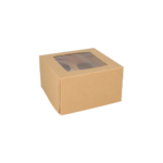 Product foto van Cupcake dozen hoekig met venster PLA 25 stuks