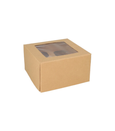 Product foto van Cupcake dozen hoekig met venster PLA 25 stuks