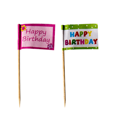 Product foto van Decoprikkers Happy Birthday set van 20