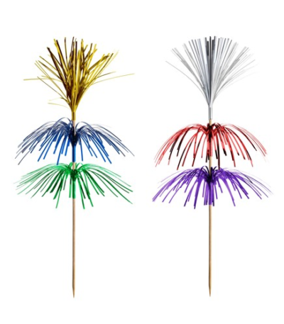 Product foto van Decoprikkers assorti kleuren 18cm set van 100 Fireworks