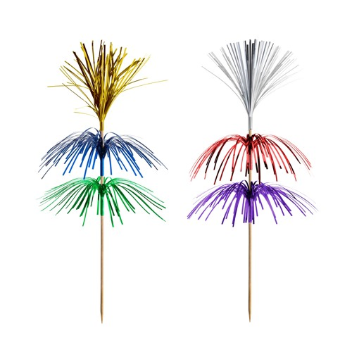 Product foto van Decoprikkers assorti kleuren 18cm set van 100 Fireworks