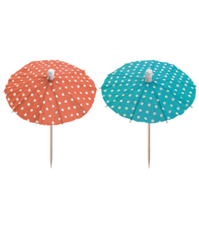 Product foto van Decoprikkers assorti kleuren set van 10 Eisschirmchen Dots