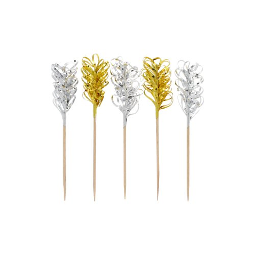 Product foto van Decoprikkers goud/zilver set van 30 Frills