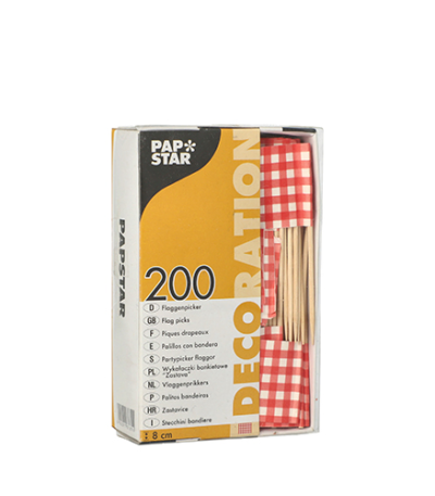 Product foto van Decoprikkers rood set van 200 Vichy Karo