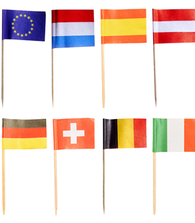 Product foto van Decoratie prikkers set van 50 8cm Nations