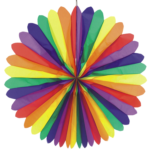 Product foto van Decoratiewaaier Rainbow brandvertragend 120cm