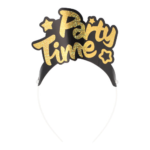 Product foto van Diadeem zwart/goud Party Time set van 4 Metallic