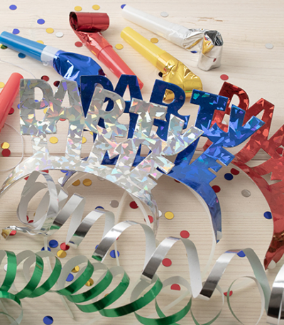 Product foto van Diademen assorti kleuren Party Time Metallic set van 4