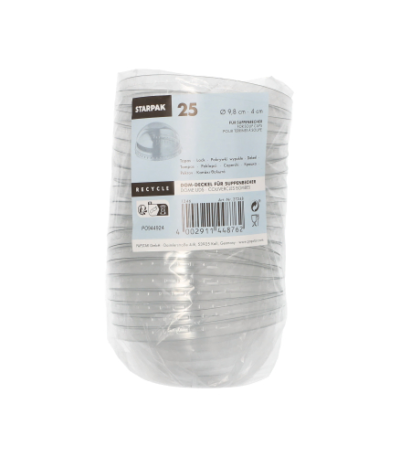 Product foto van Dome deksels PET transparant set van 25