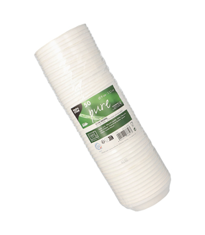 Product foto van Dome deksels suikerriet wit set van 50 9cm