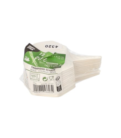 Product foto van Fingerfood schaaltjes suikerriet wit set van 12 15ml