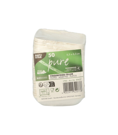 Product foto van Fingerfood schaaltjes suikerriet wit set van 50