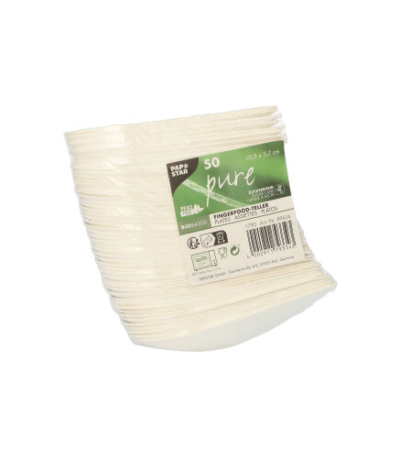 Product foto van Fingerfood schaaltjes suikerriet wit set van 50 Drop