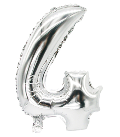 Product foto van Folie Ballon 35x20 cm zilver set van 1