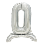 Product foto van Folie Ballon 73 cm zilver "0" zelfstaand