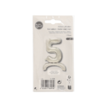 Product foto van Folie Ballon Zilver 73cm "5" zelfstaand