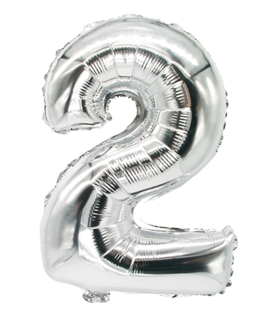 Product foto van Folie Ballon zilver 35x20cm "2"