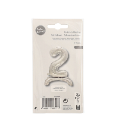 Product foto van Folie Ballon zilver 73 cm zelfstaand