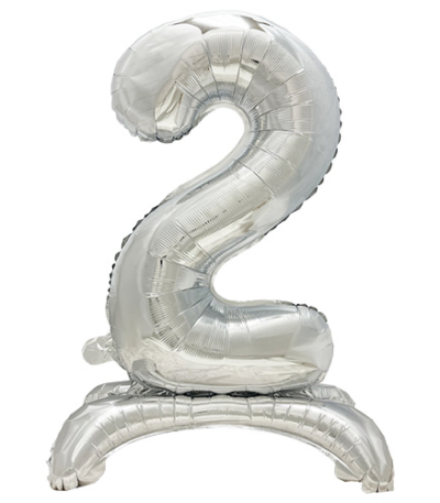 Product foto van Folie Ballon zilver 73 cm zelfstaand