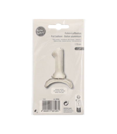 Product foto van Folie Ballon zilver 73cm zelfstaand