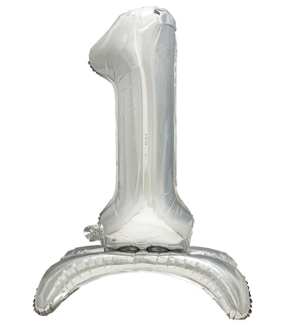 Product foto van Folie Ballon zilver 73cm zelfstaand