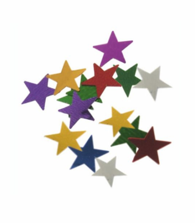 Product foto van Folie Strooidecoratie Stars assorti kleuren 20gr