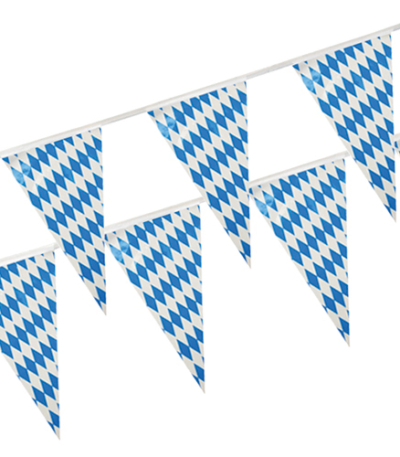 Product foto van Folie Wimpelguirlande Beiers blauw waterbestendig 10m