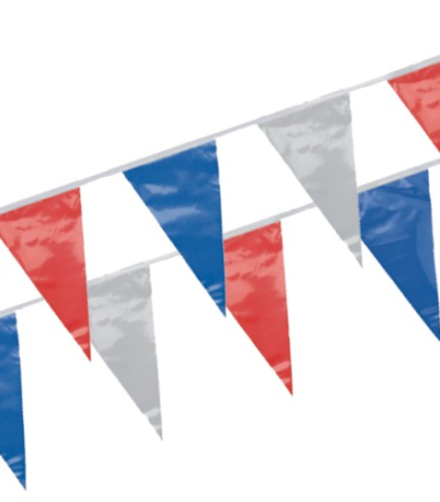 Product foto van Folie Wimpelguirlande blauw/wit/rood waterbestendig 4m