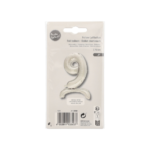 Product foto van Folie ballon zilver 73cm "9" zelfstaand