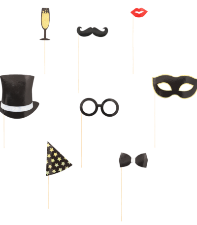 Product foto van Fotobooth accessoires assorti kleuren set van 8