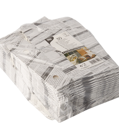 Product foto van Friet scoops karton kraft met deksel set van 50