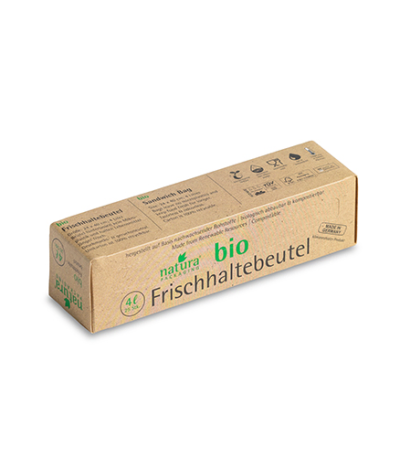 Product foto van Frischhaltebeutel Mater-Bi 4L in dispenser doos 25 Naturapackaging