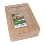 Product foto van Gebaksdozen met deksel hoekig 10x23x23cm PLA venster set van 25