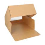 Product foto van Gebaksdozen met deksel hoekig 10x23x23cm PLA venster set van 25