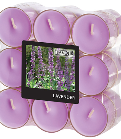 Product foto van Geurkaars Lavendel Violet polycarbonaat 18 stuks