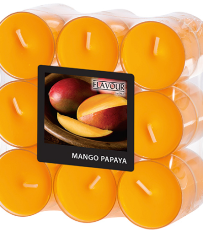 Product foto van Geurkaars Perzik-Mango-Papaya 200ml polycarbonaat behuizing GALA Flavour