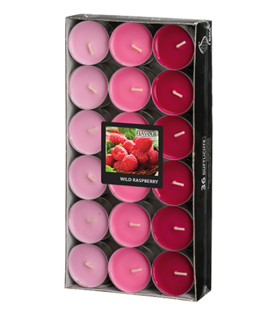Product foto van Geurkaars Wild Raspberry wijnrood 38mm set van 36 Flavour by GALA