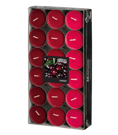 Product foto van Geurkaars bordeaux-kers 38mm 17mm set van 36 Flavour by GALA