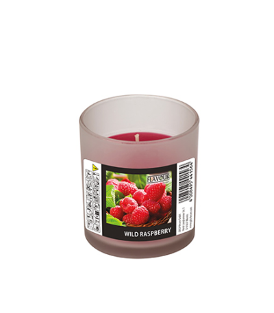 Product foto van Geurkaars glas Wild Raspberry wijnrood 70ml Indro