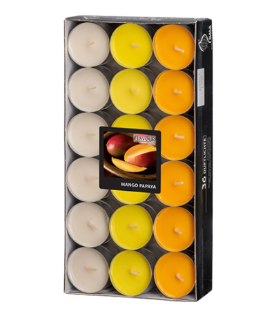 Product foto van Geurkaars perzik-Mango-Papaya set van 36 Gala Ton in Ton