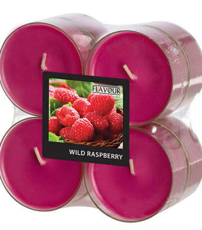 Product foto van Geurkaarsen Maxi Wild Raspberry wijnrood set van 8 GALA