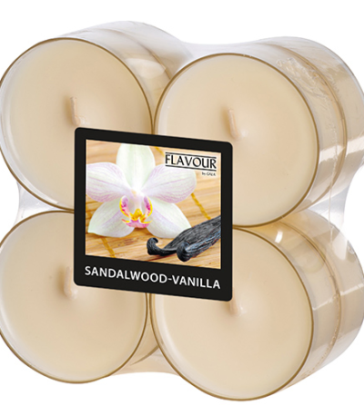 Product foto van Geurkaarsen Maxi ivoor Sandalwood-Vanilla set van 8 Gala